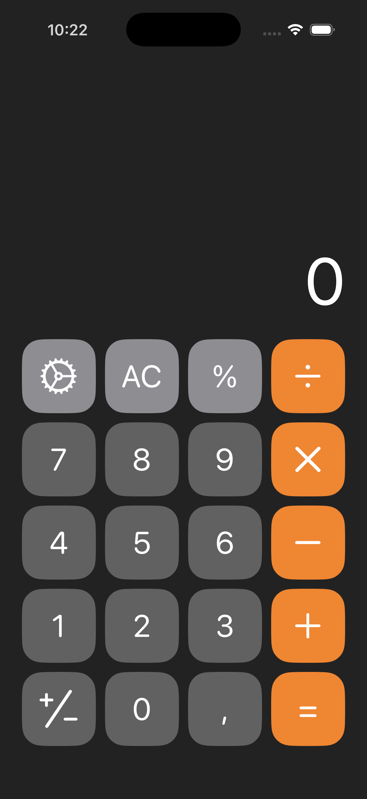 Magician Calculator main interface dark mode